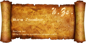 Wurm Zsombor névjegykártya